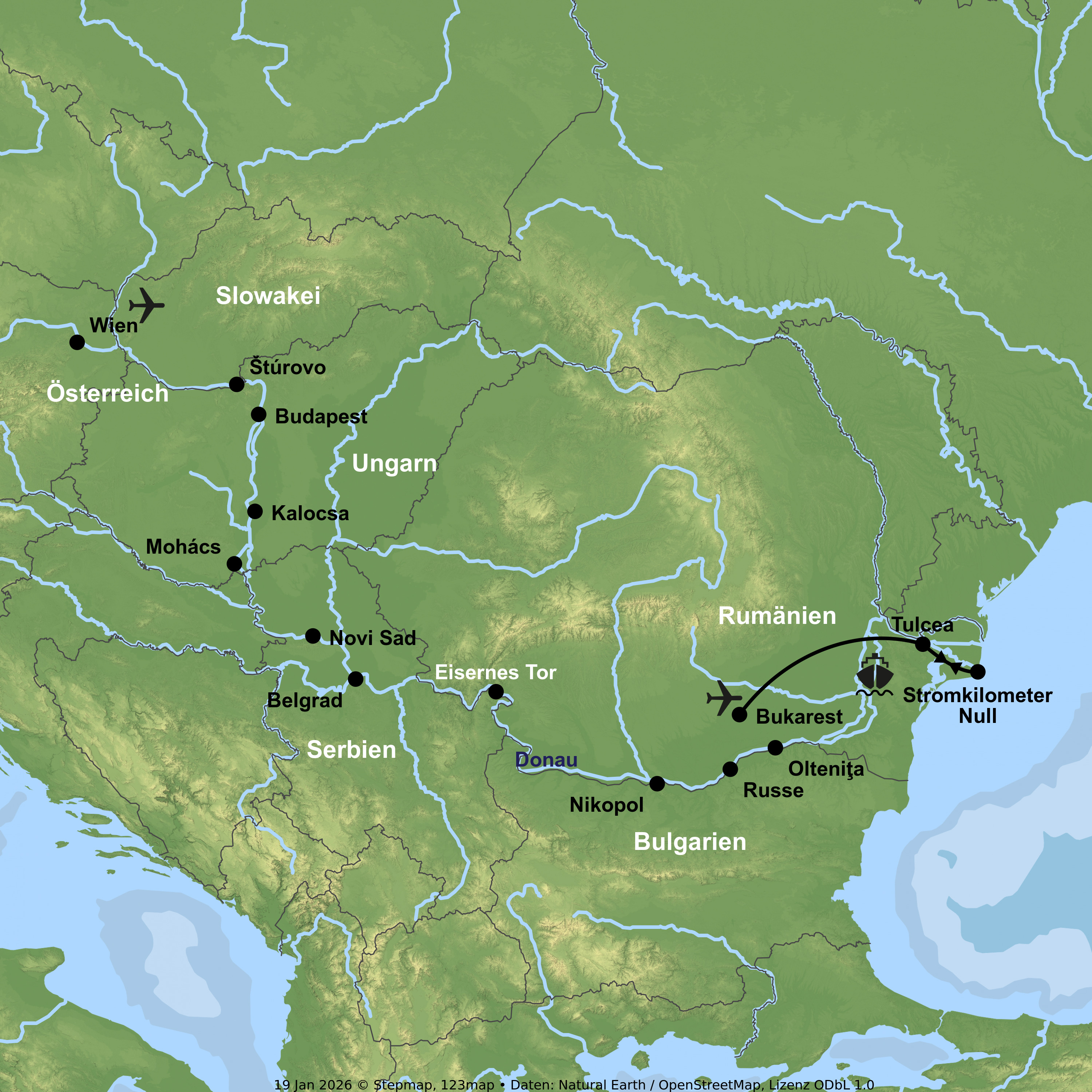 Flusskreuzfahrt mit MS Nestroy von Bukarest bis Wien